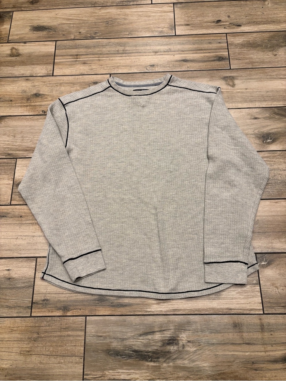 Canyon Guide Outfitters Waffle Knit Thermal Long Sleeve Grey Piping Men's L